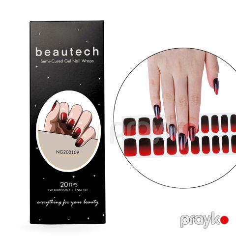Dırnaq stikerləri NG200109 Beautech Gel Nail Wraps, 20 tips — Bakı