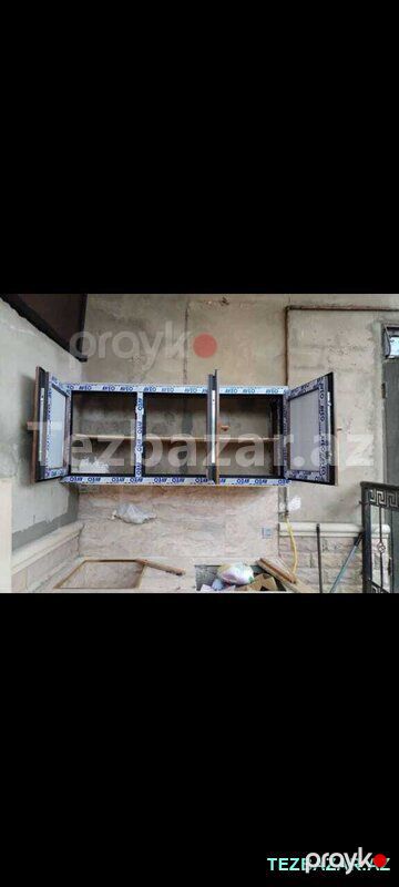 Plastik qapı-pəncərə sistemlərinin yığılması və quraşdırılma — Pəncərələr, qapılar, balkonlar, Bakı (4)