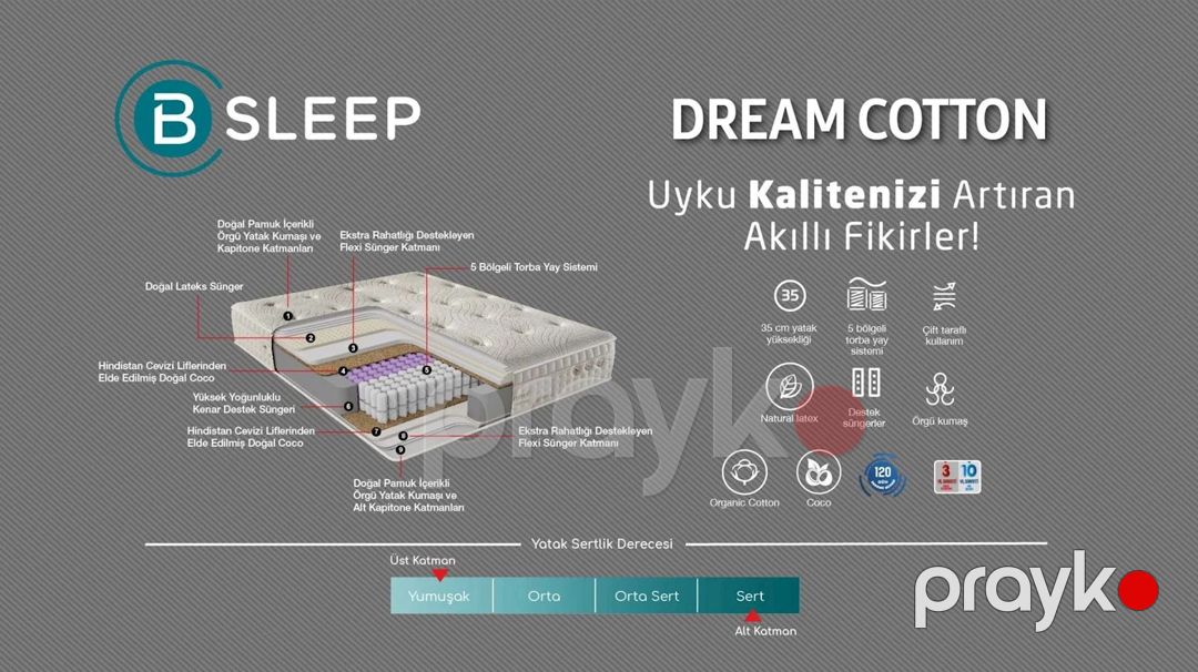 Döşək Bellona Dream Cotton, 180x200 sm, ağ — Mallar, Bakı (2)