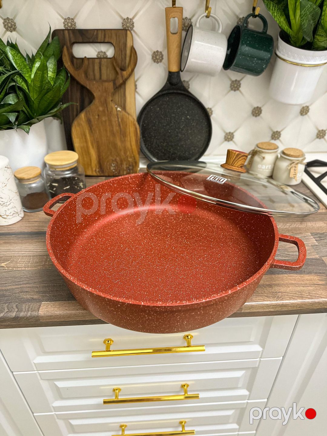 Tava 8348, qranit, qırmızı, 28 sm — Mallar, Bakı (3)