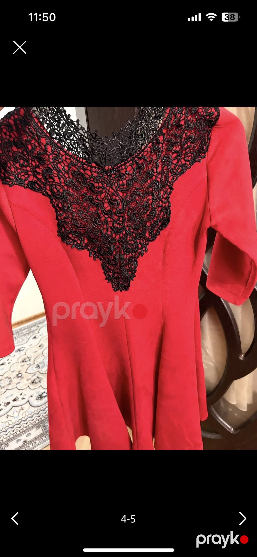 Nabuk elbisedi. Dantel işlemelerle. Bir defe geyinilib meclise. Teze — Axşam paltarları, Bakı (4)