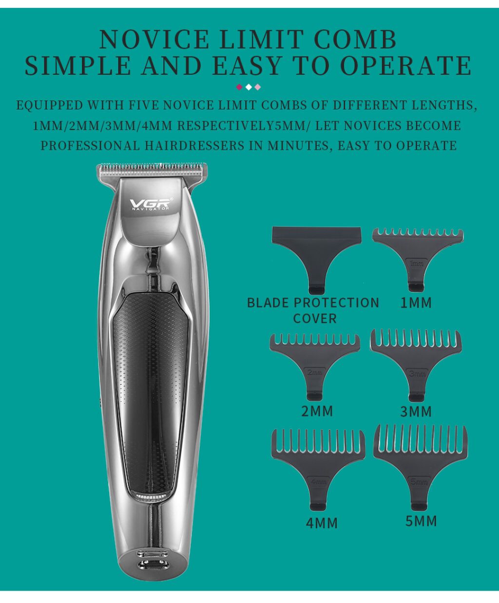Trimmer VGR 070 600mAh / 5000RPM / Cord/Cordles / LED Displey Bütün — Saç kəsmə maşınları, Bakı (10)