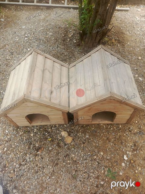 Taxta it/kedi evi – 2 ədəd - Material: tam taxta, qalın lövhələr — Bakı