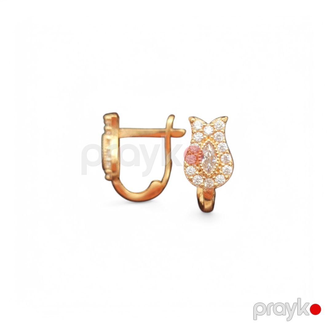 Sırğa uşaqlar üçün Trendgold_691, qızıl 585 əyar — Mallar, Bakı (2)
