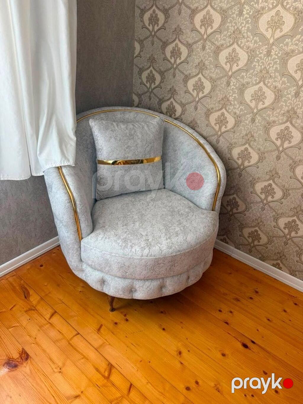 Zərif qonaq otağı mebel dəsti - Rəng və material: Açıq boz, yumşaq — Yataq otağı mobilya dəstləri, Bakı (3)
