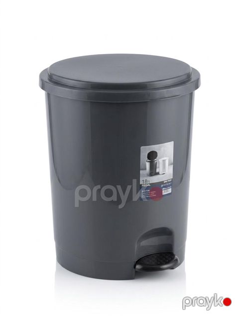 Zibil vedrəsi, plastik, boz, 17.5 L — Bakı