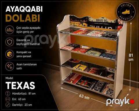 Ayyaqabı dolabı Material laminatdır. Ölçüləri şəkildə qey edilib — Bakı