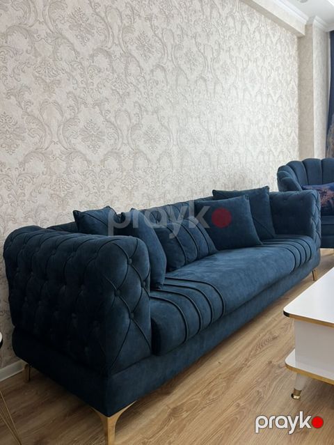 Məhsul: Dərin göy rəngli salon divanı - Üslub: Klassik-Modern; qol və — Bakı