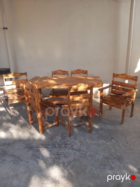 Balkon üçün, İşlənmiş, Açılmayan, Dördbucaq masa, 6 stul — Gəncə