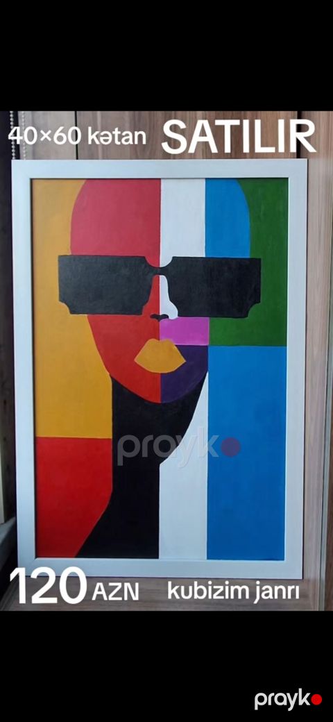 Kubizm janrında rəsm əsəri – satılır. - Material: kətan - Ölçü: 40×60 — Sumqayıt