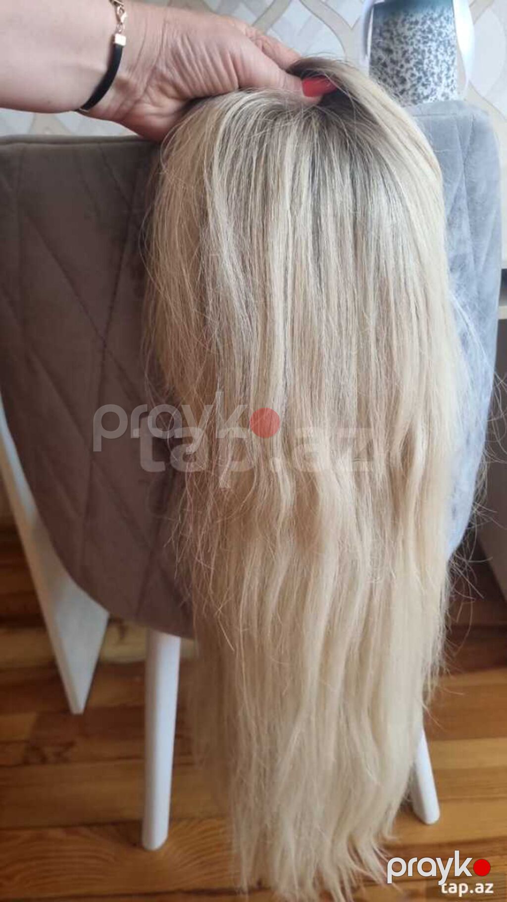 Uzunluğu 80 cm, təbii uşaq saçıdır, içi dəridir 350 qram, 1 ay əvvəl — Saç qayığı, Bakı (2)