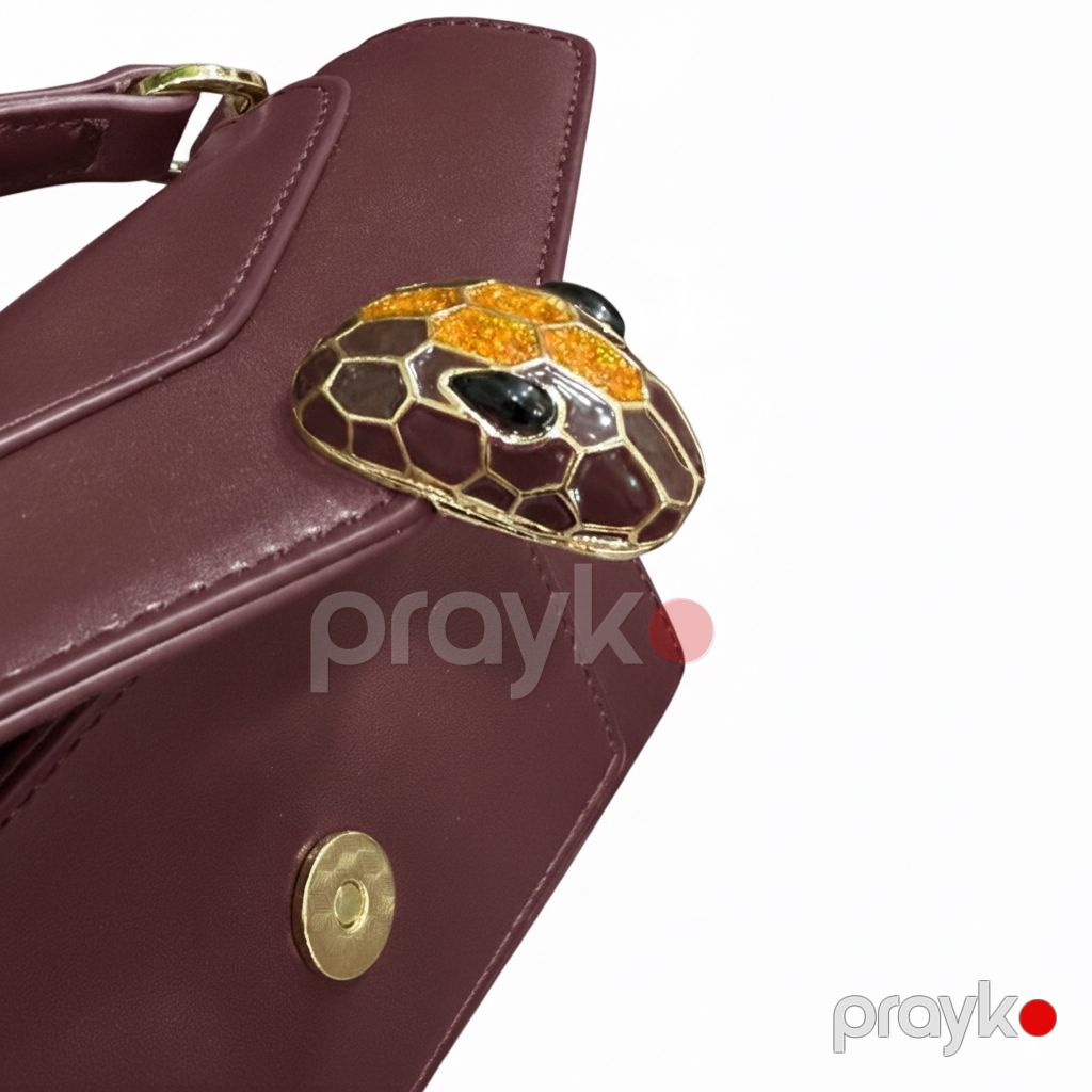 Bvlgari Serpenti Forever – Bordo Dəri Çanta 20 sm — Çantalar, çamadanlar, cüzdanlar, Bakı (5)
