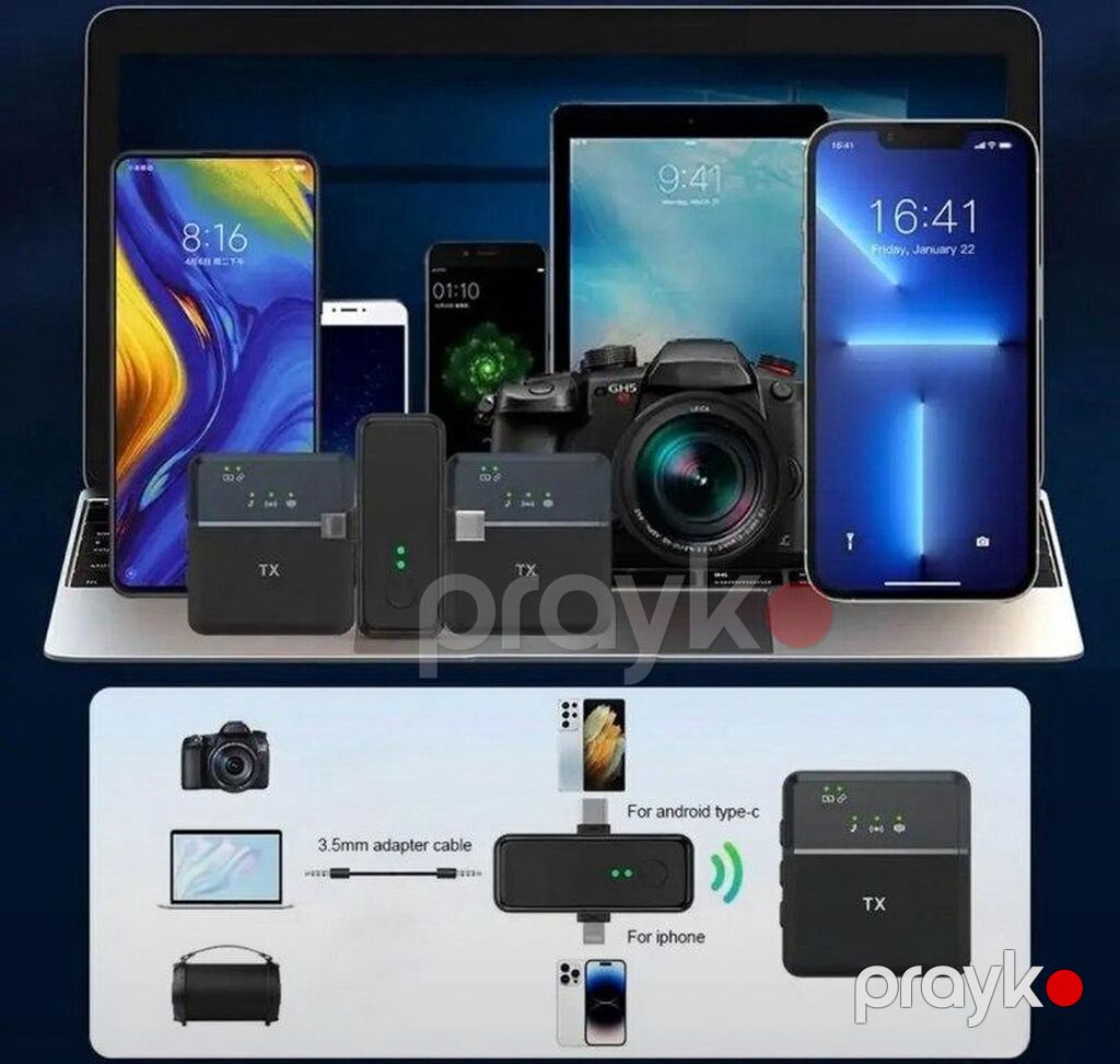 Mikrofon "Sx31" Simsiz yaxa mikrofonu SX31 iOS/Android smartfonu — Mikrafonlar, Bakı (2)