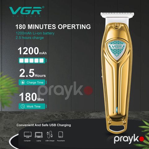 Trimmer VGR 911 - 5500 RPM / 2 Sürətli / 1200mAh / 180 Dəqiqə — Bakı