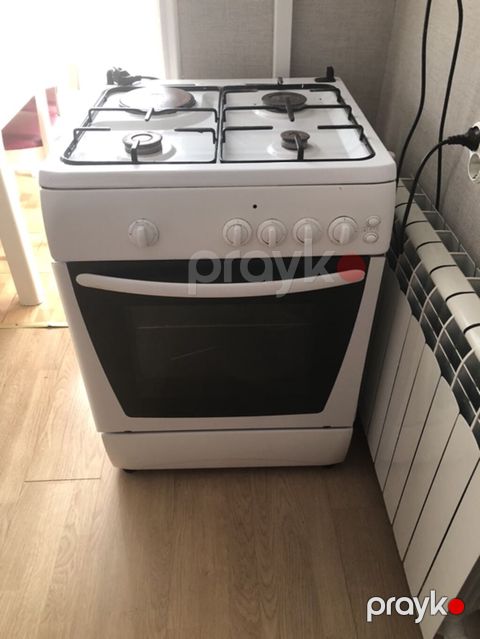 Qaz-elektrik kombi plitə - 4 gözlü üst panel: 3 qaz ocağı + 1 — Bakı