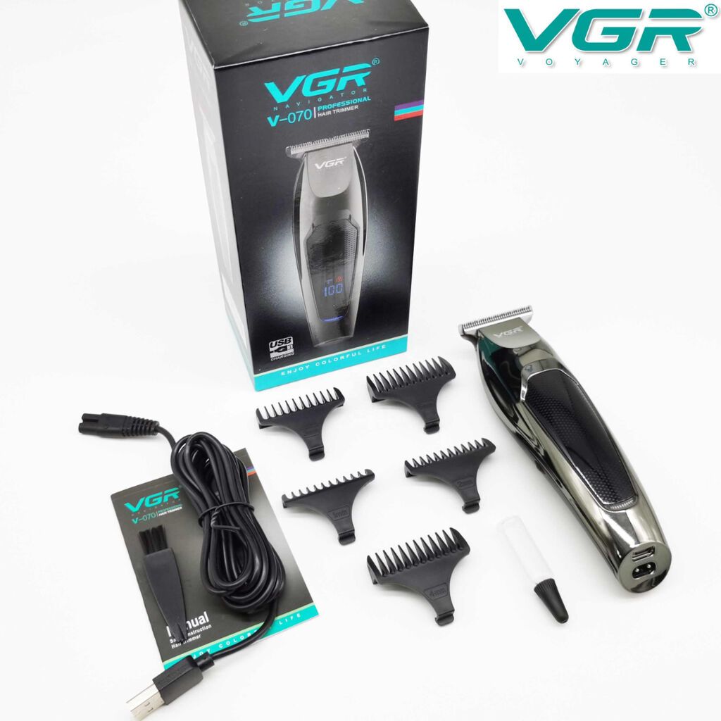 Trimmer VGR 070 600mAh / 5000RPM / Cord/Cordles / LED Displey Bütün — Saç kəsmə maşınları, Bakı (3)