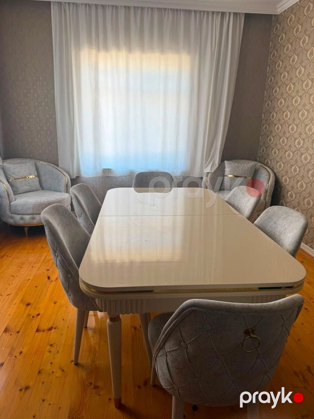 Zərif qonaq otağı mebel dəsti - Rəng və material: Açıq boz, yumşaq — Yataq otağı mobilya dəstləri, Bakı (2)