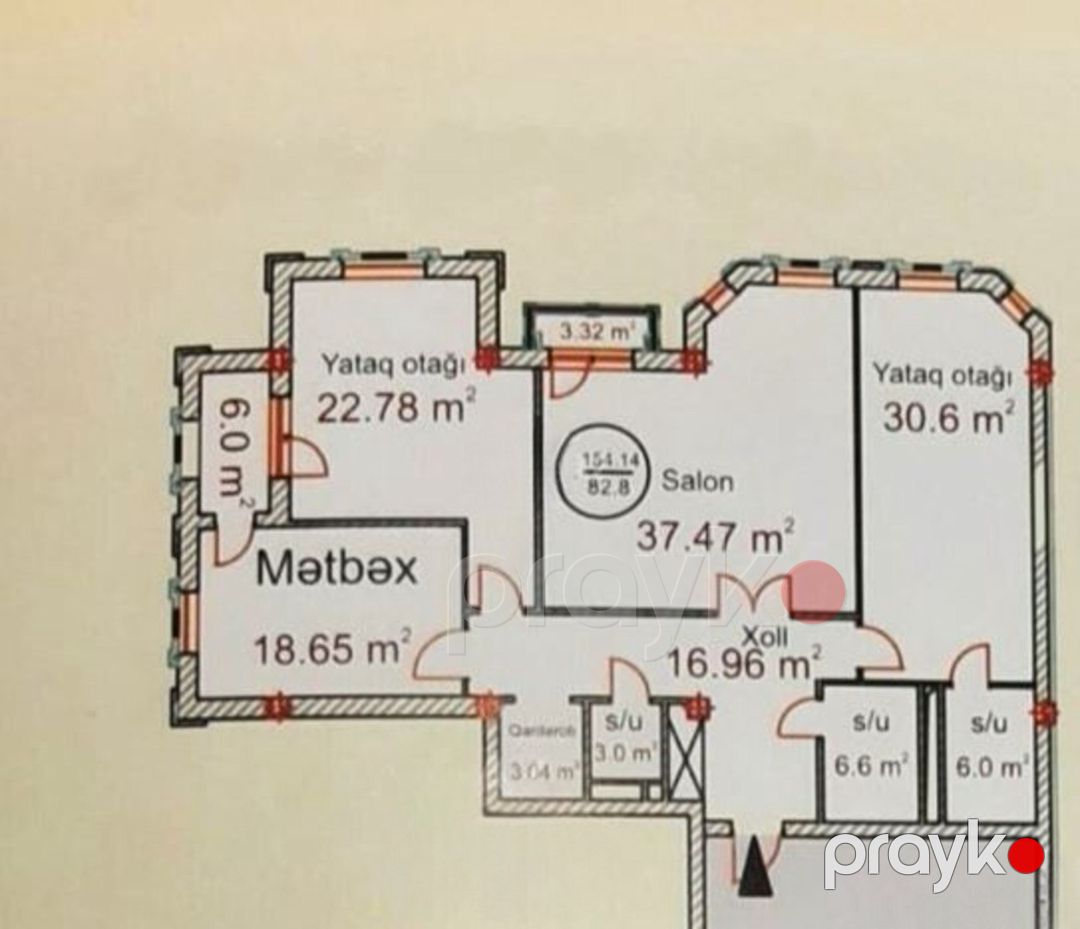 Satılır 3 otaqlı yeni tikili 155 m² — Mənzil, Bakı (2)