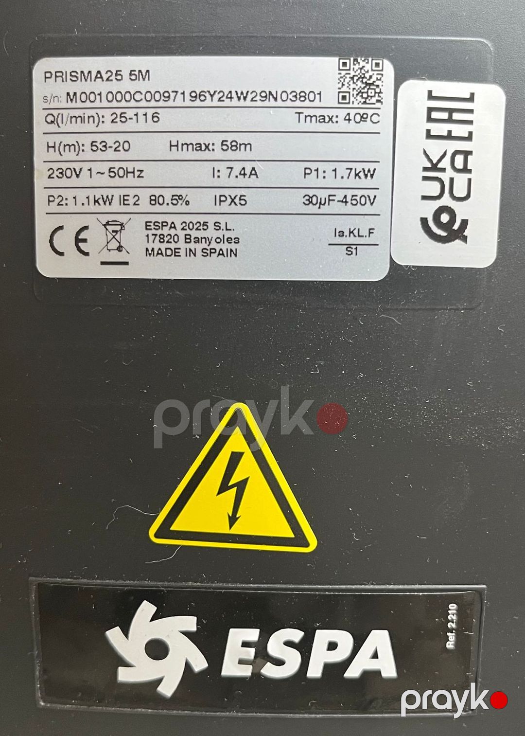 Səthi nasos Espa Prisma25 5M — Mallar, Bakı (2)