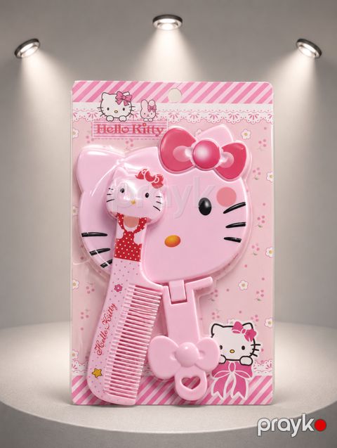 Hədiyyə dəsti uşaqlar üçün Hello Kitty (daraq + güzgü) — Bakı
