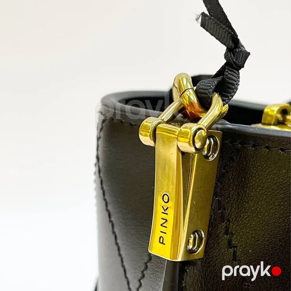 Pinko Love Bag Leather Crossbody – Qara Naxışlı Dəri Çanta — Çantalar, çamadanlar, cüzdanlar, Bakı (5)