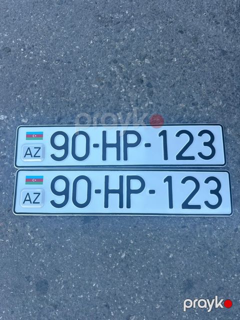 Avtomobil qeydiyyat nişanı - 90-HP-123 — Bakı