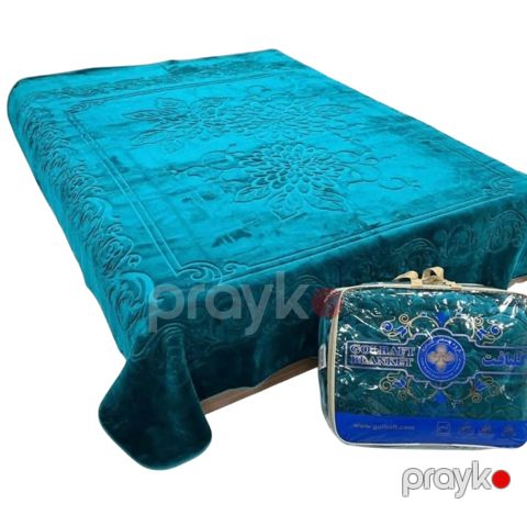 Pled Golbaft, ikinəfərlik, 220×240 sm, poliester, firuzəyi — Bakı