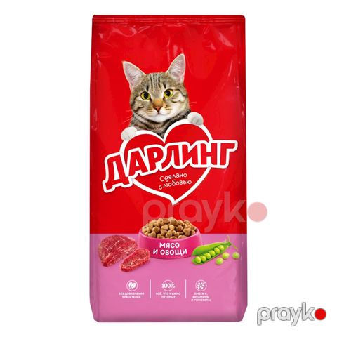 Quru yem Darling, yetkin pişiklər üçün, ət və tərəvəz ilə, 1 kq çəki ilə — Bakı