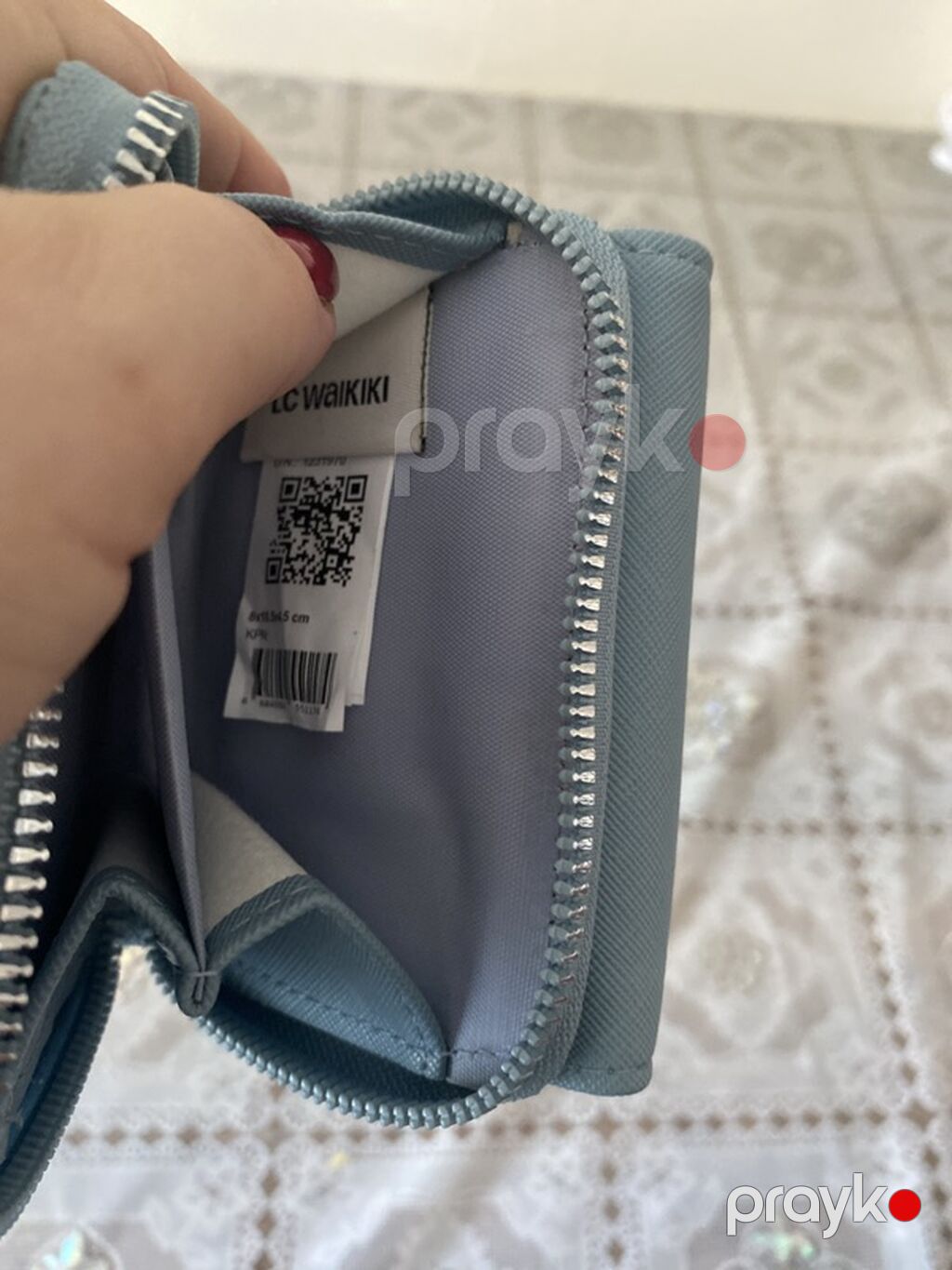 LC Waikiki mini pulqabı - Rəng: açıq mavi - Material: teksturalı — Cüzdanlar və vizit kartlıqları, Masazır (3)