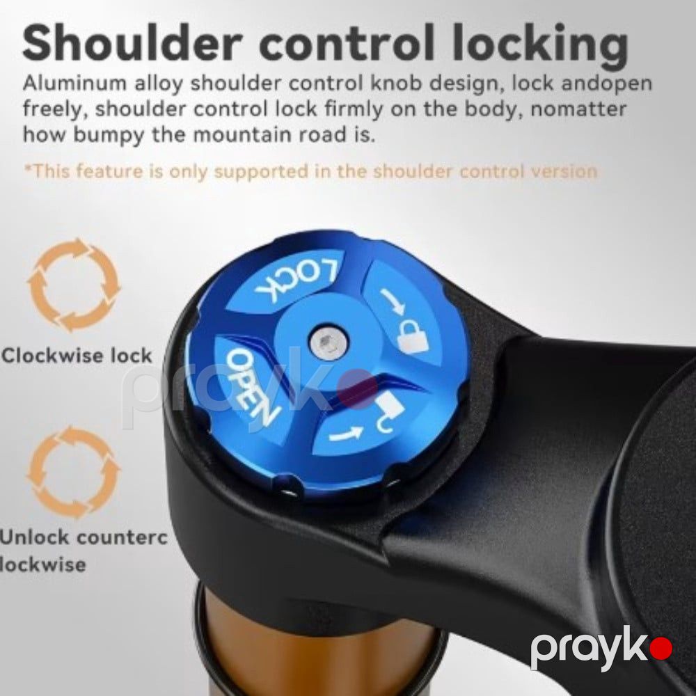 Velosiped üçün hava çəngəli Tanke, 27.5 düym, Səyahət 120 mm, Rebound tənzimləməli, Disk əyləcli, Manual/Remote lockout, Qara/Narıncı/Qızılı - bikesport_202 — Mallar, Bakı (3)