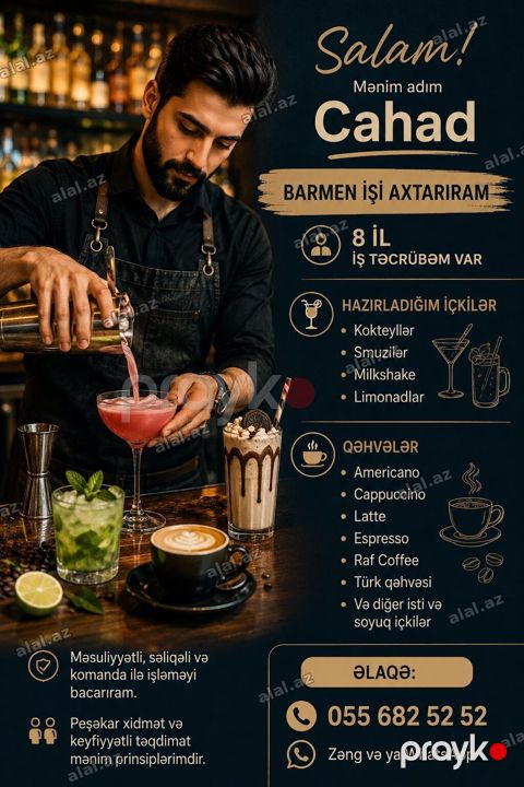Barmen, 5 ildən artıq təcrübə — Xırdalan