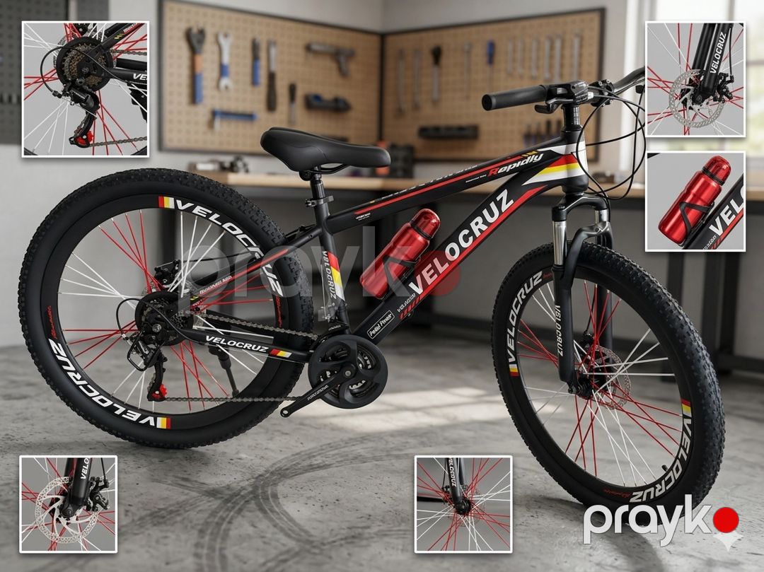 Dağ velosipedi Velocruz MTB, 26", qara/qırmızı — Velosipedlər, Bakı (3)