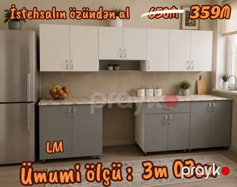 *Mətbəx mebellərinin sifarişlə hazırlanması Ölçü 3metr03sm — Bakı