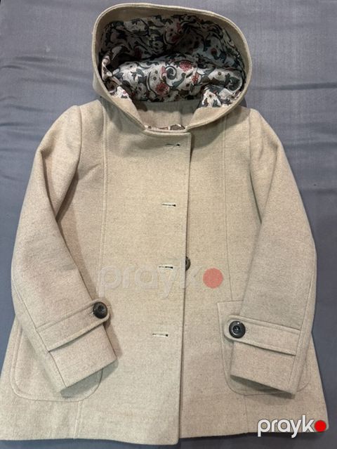 Bej rəngli uşaq palto, 10-11y 25azn - Model: qısa kəsim, kapüşonlu — Bakı