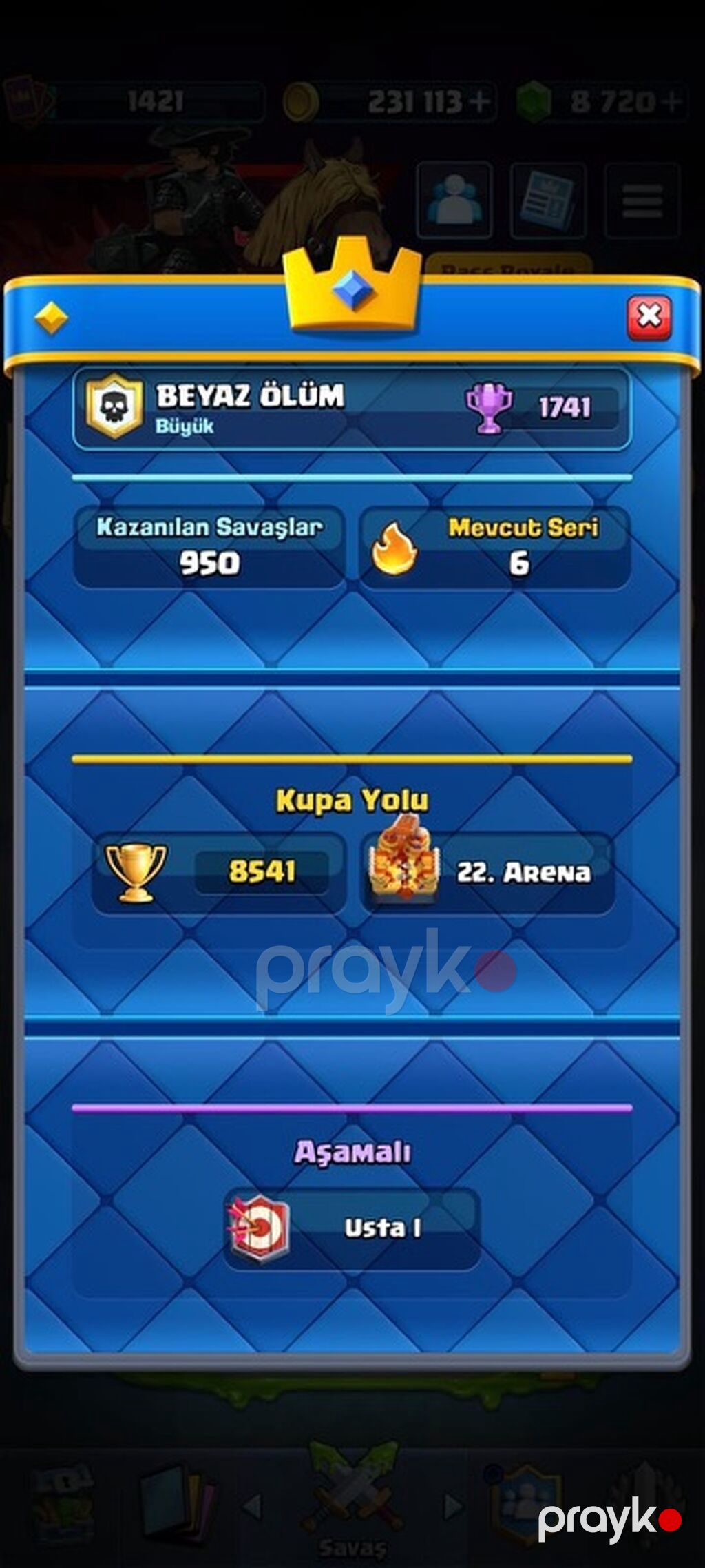Clash Royale oyun hesabı – eInur5555 - Klan: “Beyaz Ölüm” (Böyük) — Şəxsi əşyalar, Masazır (2)