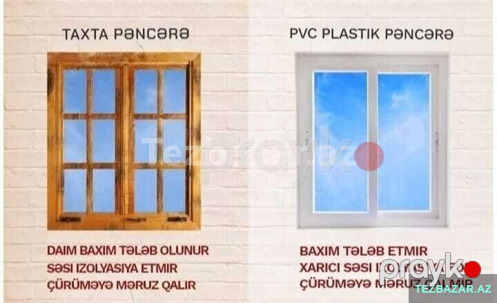 Şok Endırımlı Plastik qapı və pəncərə sifarişi — Pəncərələr, qapılar, balkonlar, Bakı (2)