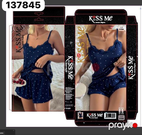 Şortlu pijama dəsti qadın üçün 11596, göy, poliester, ölçü One size — Bakı