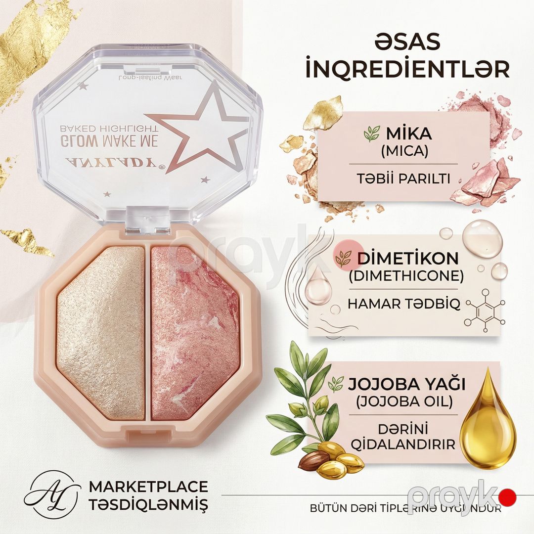 Xaylayter paleti AnyLady Glow Make Me 04, 7 q — Mallar, Bakı (3)