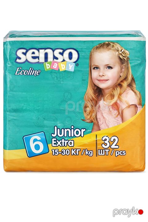 Uşaq bezləri Senso Baby Ecoline, ölçü 6 Junior Extra, 15-30 kq, 32 əd — Bakı