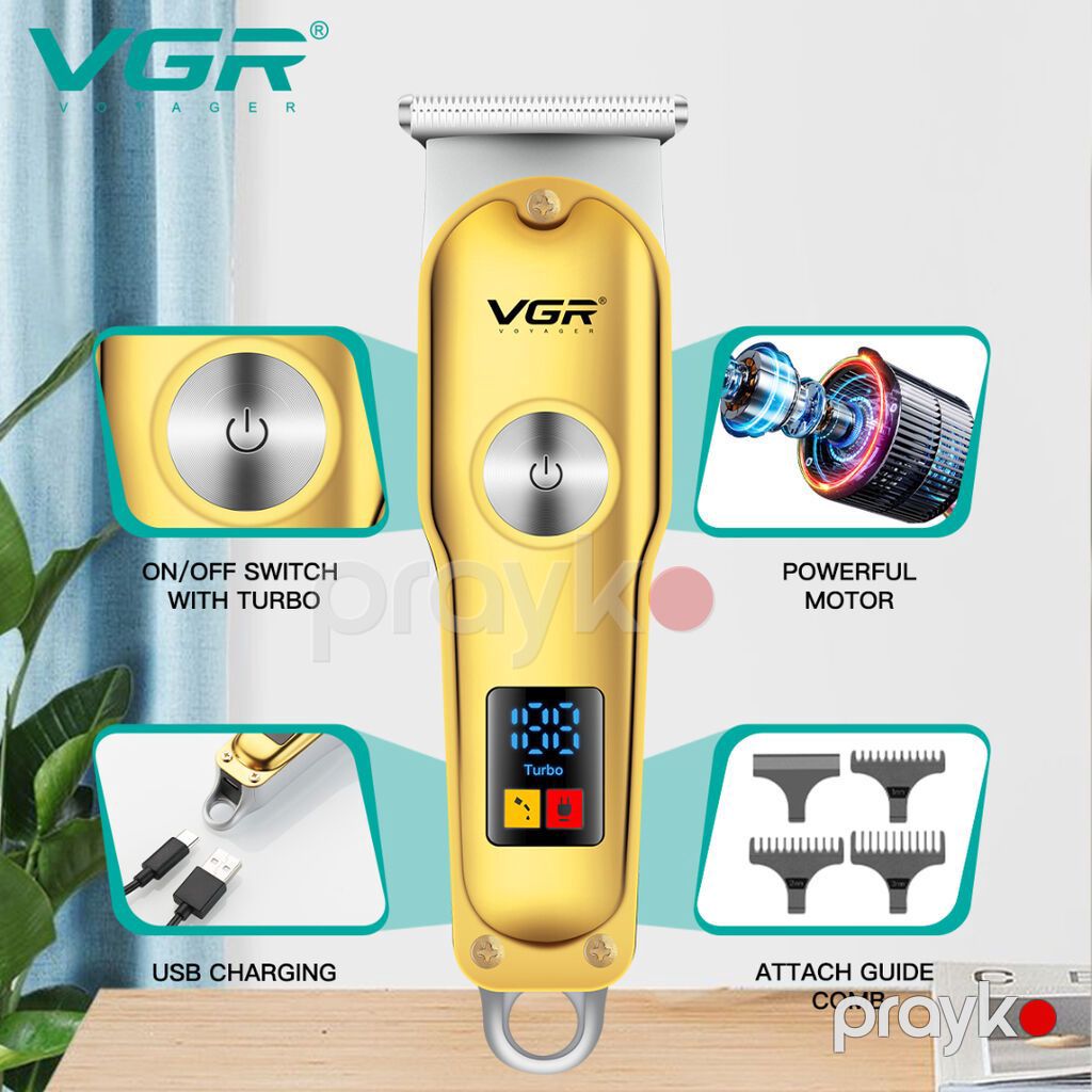 Trimmer VGR 290 600mAh / Cord/Cordles Led Displey Gold Bütün — Saç kəsmə maşınları, Bakı (3)