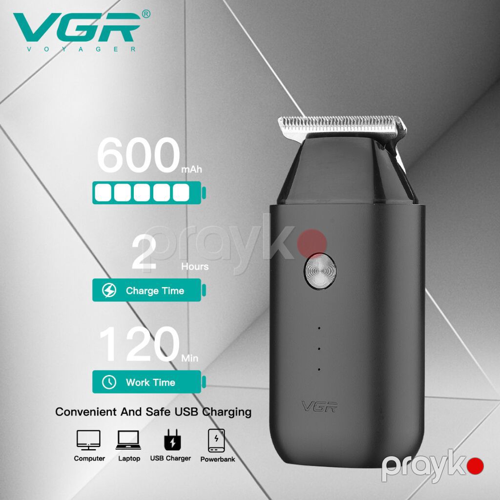 Mini Trimmer VGR 932 - 6000 RPM / 600mAh / 120 Dəqiqə / Cord/Cordles — Saç kəsmə maşınları, Bakı (5)
