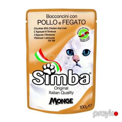 Nəm yem pişiklər üçün Simba Cat Pouch with Chicken 100 q — Bakı