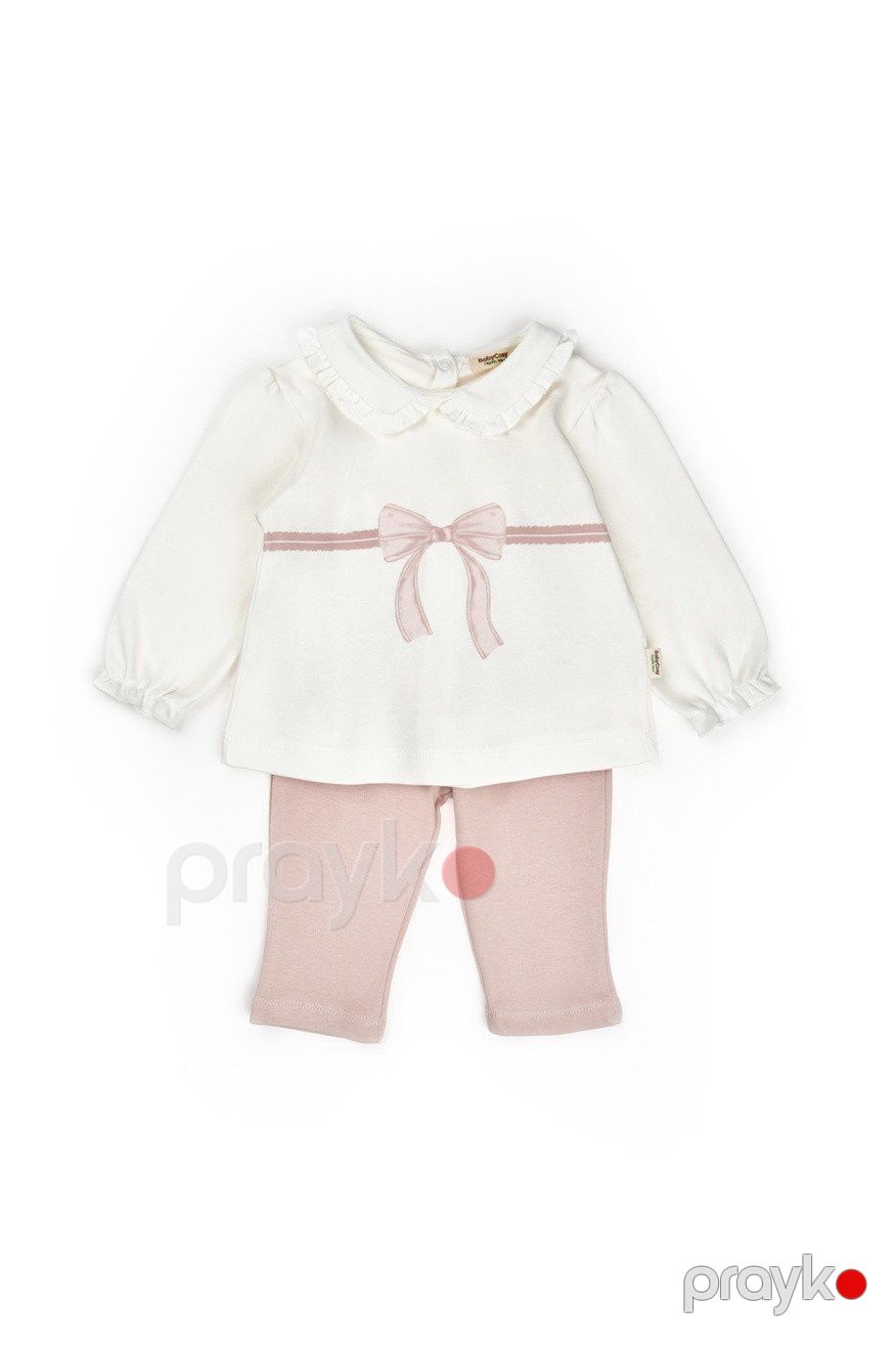 Yenidoğulanlar üçün dəst Babycosy, 2-li, köynək və şalvar, qızlar üçün, 12-18 ay, ekru-çəhrayı, %100 orqanik pambıq - 8683529324882 — Mallar, Bakı (2)