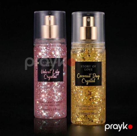 Bədən üçün kosmetika dəsti Story Of Love (Bədən spreyi Coconut Day Crystal 88 ml + Bədən spreyi Velvet Lily Crystal 88 ml) — Bakı