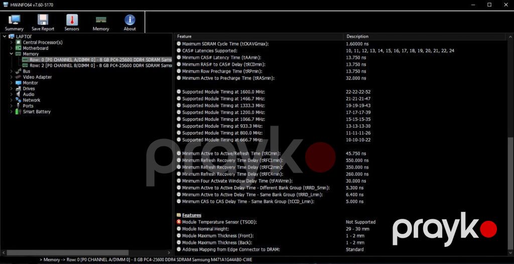 Samsung DDR4 3200 MHz Sodımm noutbuk RAM-i satilir (2×8 GB, ümumilikdə — Operativ yaddaş, Bakı (4)