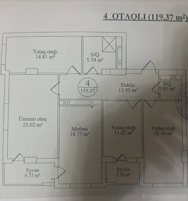 Satılır 4 otaqlı Mənzil Yeni tikili 120 m² Bakı, Nizami r., Qara Qarayev m — Mənzil, Bakı (2)