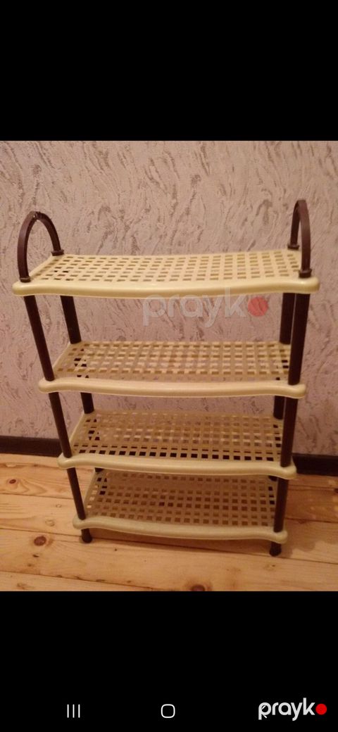 Plastik çoxməqsədli 4 mərtəbəli rəf - Material: möhkəm plastik — Sumqayıt