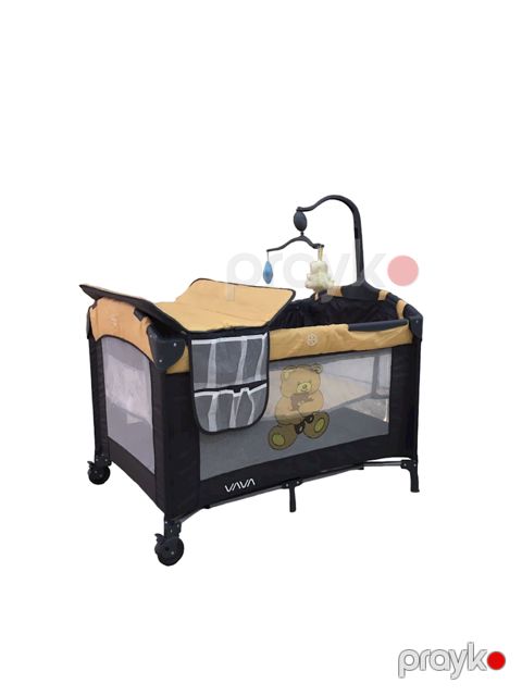 Manej-çarpayı LB-82, 5 yaşa qədər, 65х80х120 sm, qara/sarı — Bakı