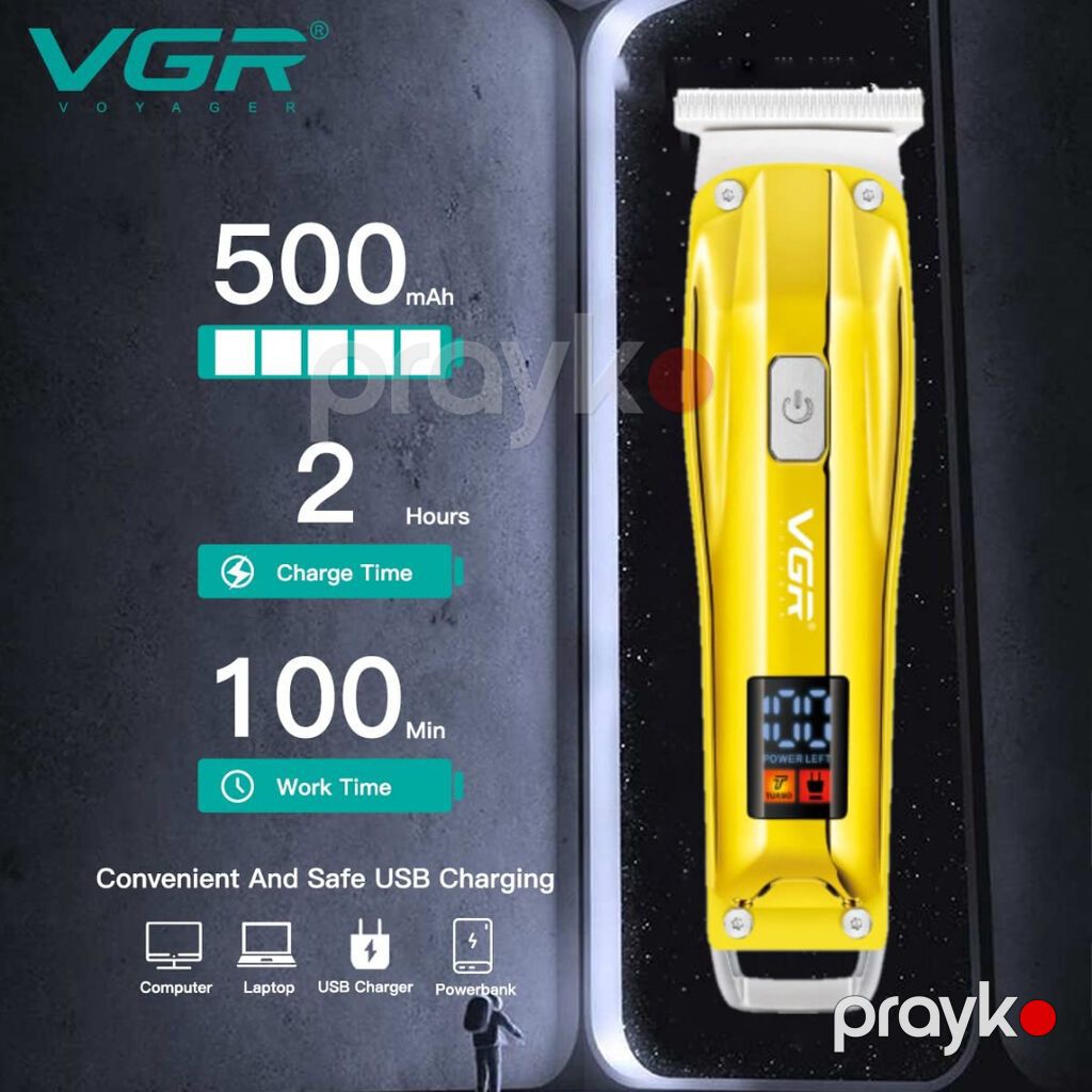 Trimmer VGR 955 / 956 - 500mAh / 100 Dəqiqə / Cord/Cordles / LED — Saç kəsmə maşınları, Bakı (5)