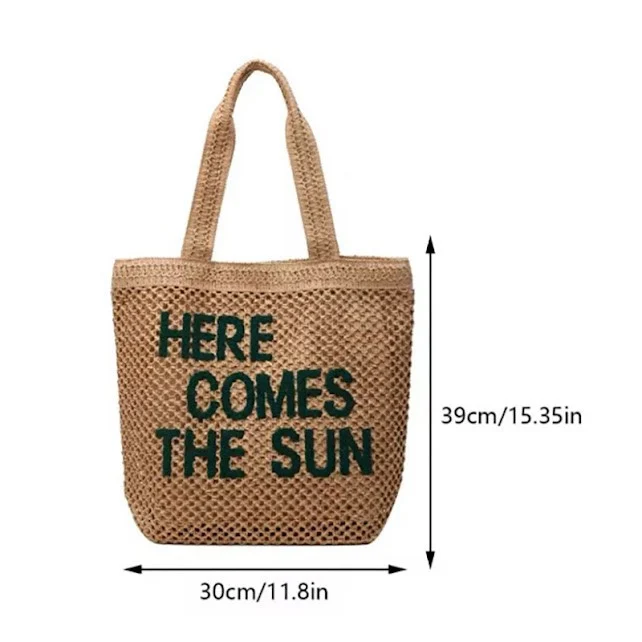 Çiyin çantası Here Comes The Sun, pambıq, qəhvəyi, 30х39х14 sm — Çantalar, çamadanlar, cüzdanlar, Bakı (3)